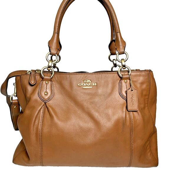 Coach Colette F36366 Tan Leather Satchel Convertible Shoulder Handbag Carryall - Picture 1 of 16